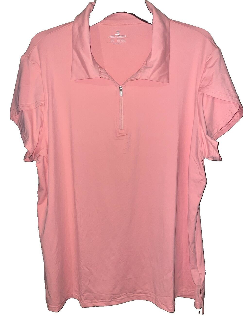 Jack Smith Quarter Zip Polo Shirt Pink Dri Fit Womens Sz XL